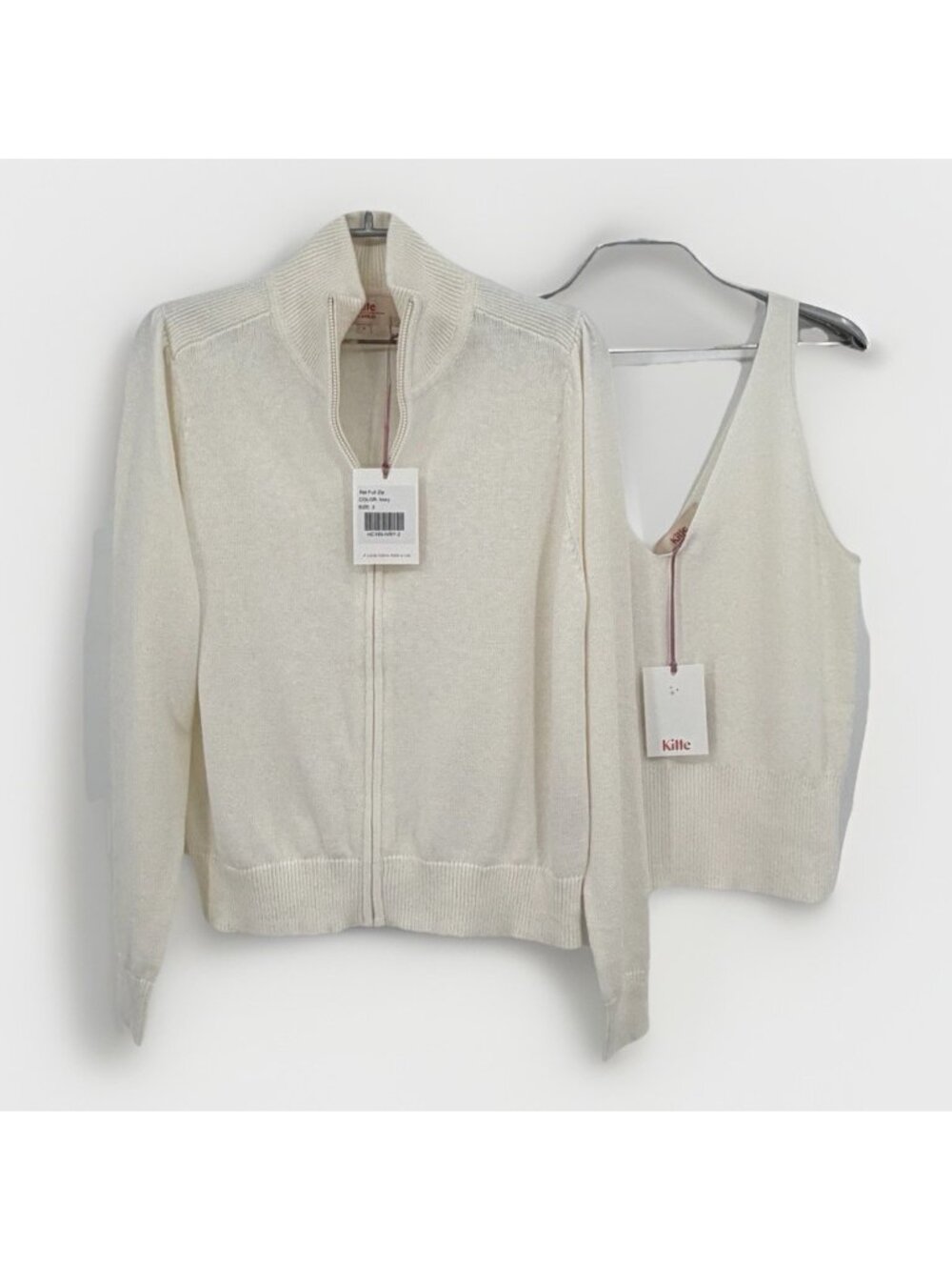 Kilte Collection Rei Cotton Cashmere Full Zip Jacket Tank Matching Set 2/M $510